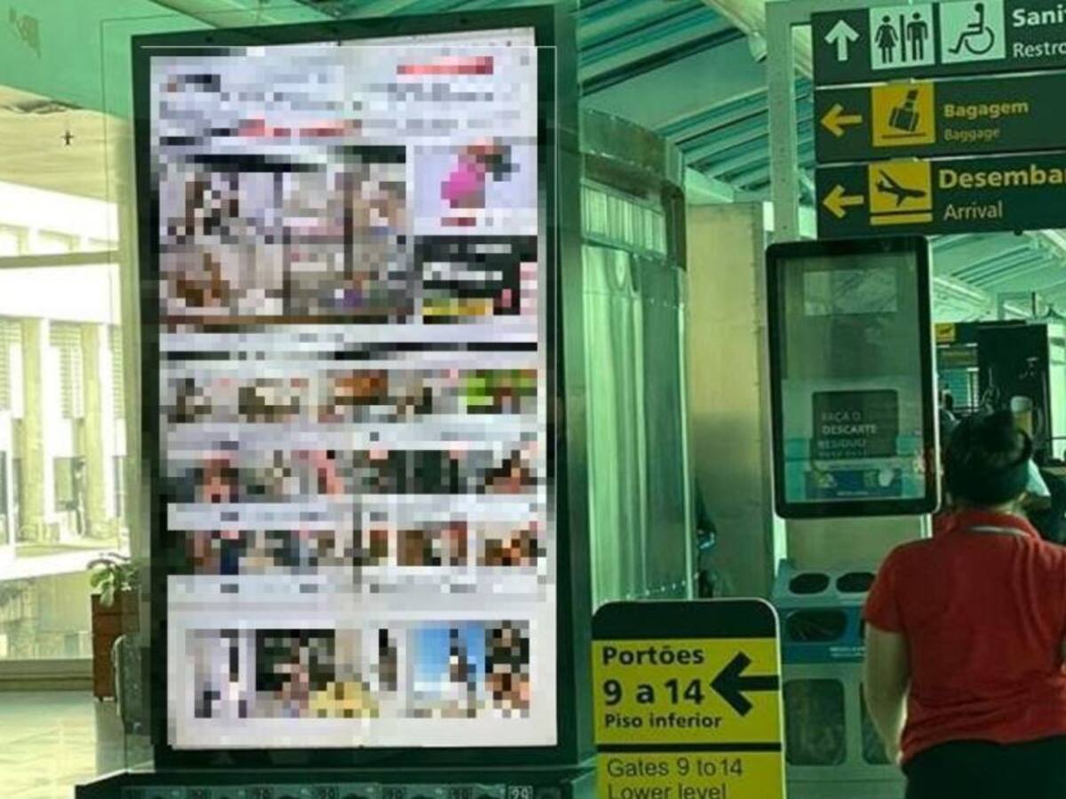 Pantallas de aeropuerto brasileño trasmitieron vídeos para adultos