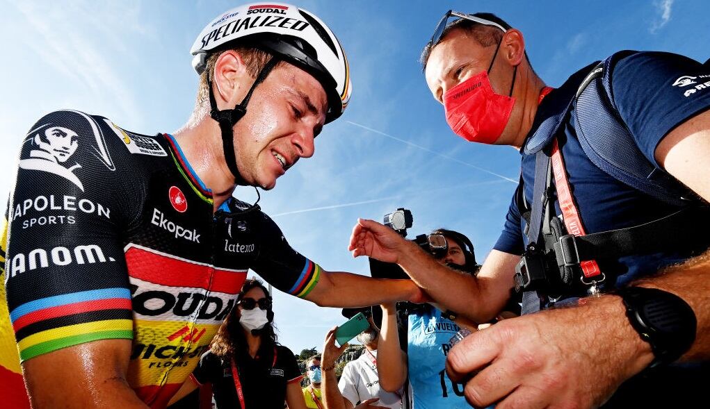 Remco Evenepoel tras ganar la etapa 14 de la Vuelta España (Photo by Tim de Waele/Getty Images)
