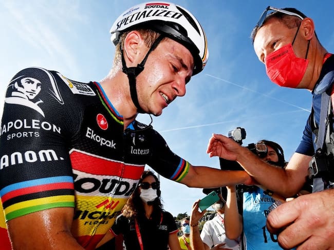 Remco Evenepoel tras ganar la etapa 14 de la Vuelta España (Photo by Tim de Waele/Getty Images)
