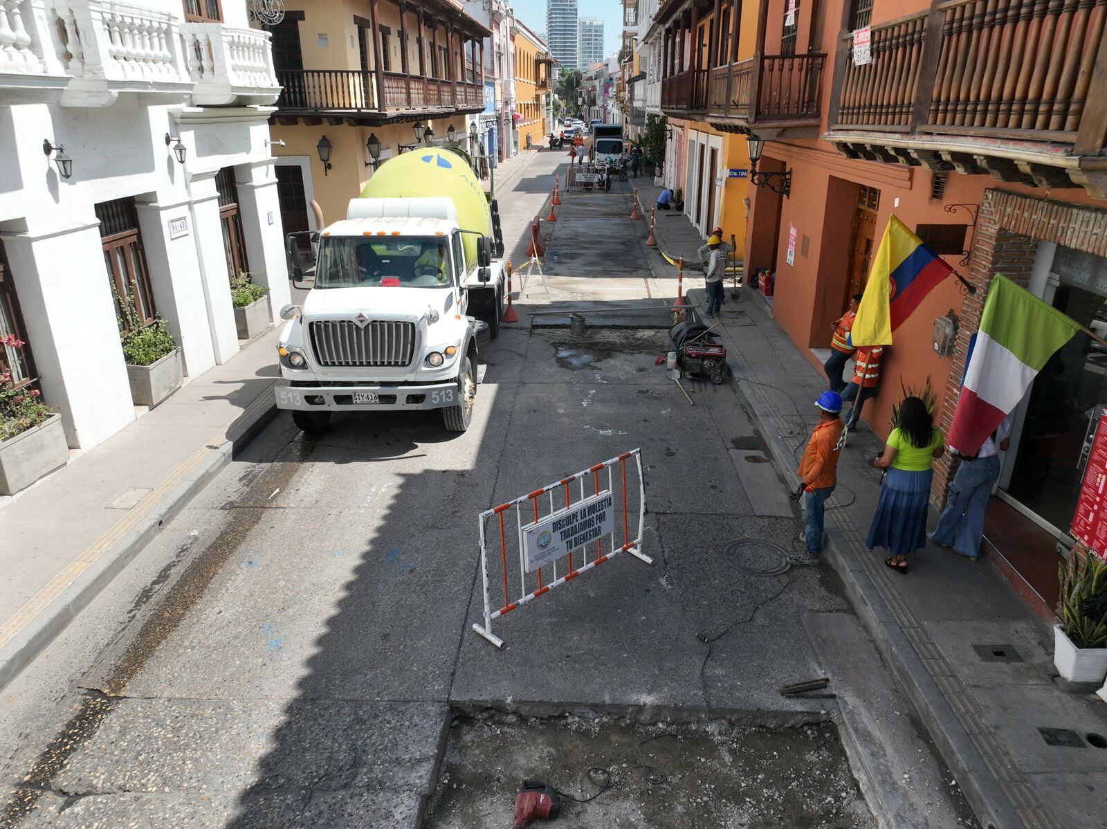 Recuperación de la Calle Larga en el Centro Histórico de Cartagena finalizará a final de febrero