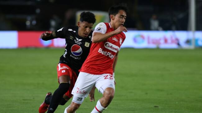 Fabián Sambueza durante un partido de la Liga Colombiana contra el América de Cali.