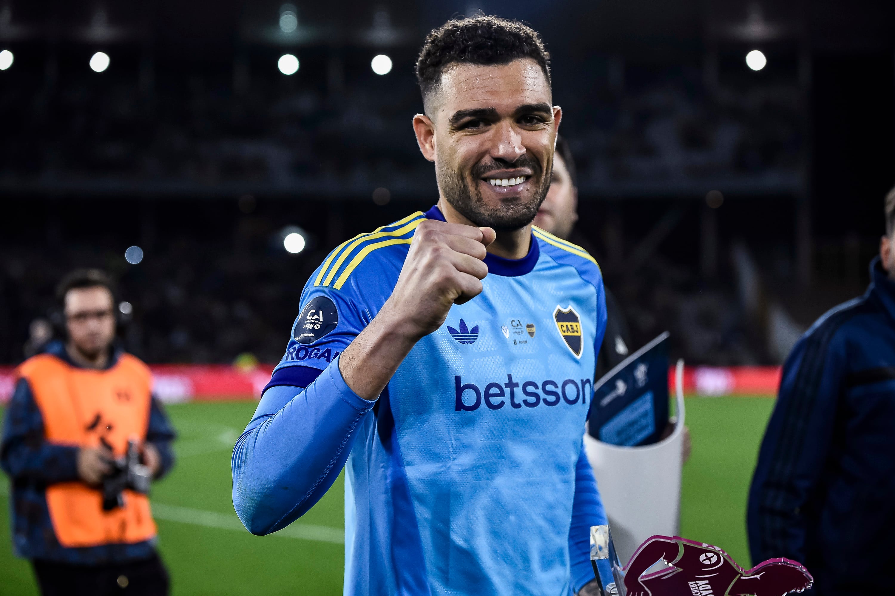 Álvaro Montero, elegido figura de Boca Juniors al final del juego ante Vélez Sarsfield. (Photo by Cesar Heredia/Getty Images)