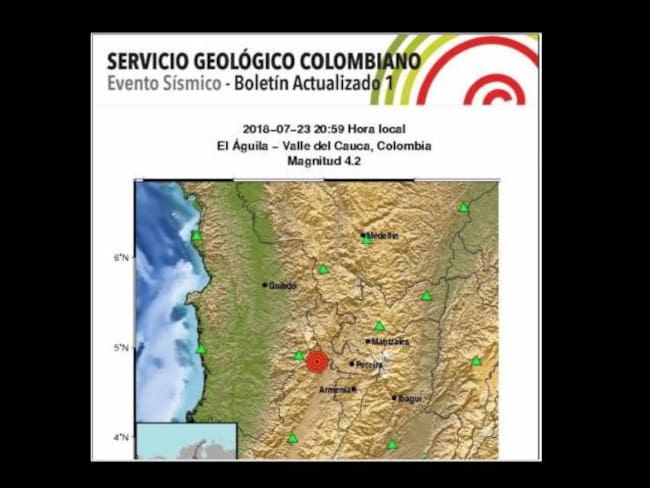 Temblor con epicentro en El Águila, Valle, no dejó consecuencias