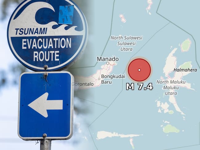 Según el Centro de Alertas de Tsunamis del Pacífico, hay alerta de oleadas peligrosas en las zonas costeras de Indonesia, Filipinas y Malasia.
(Foto: Cortesía / Getty / Caracol Radio)