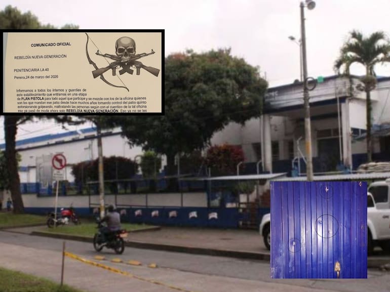 Disparos y panfletos con amenazas en la cárcel La 40 de Pereira; activan Consejo de Seguridad Pereira.