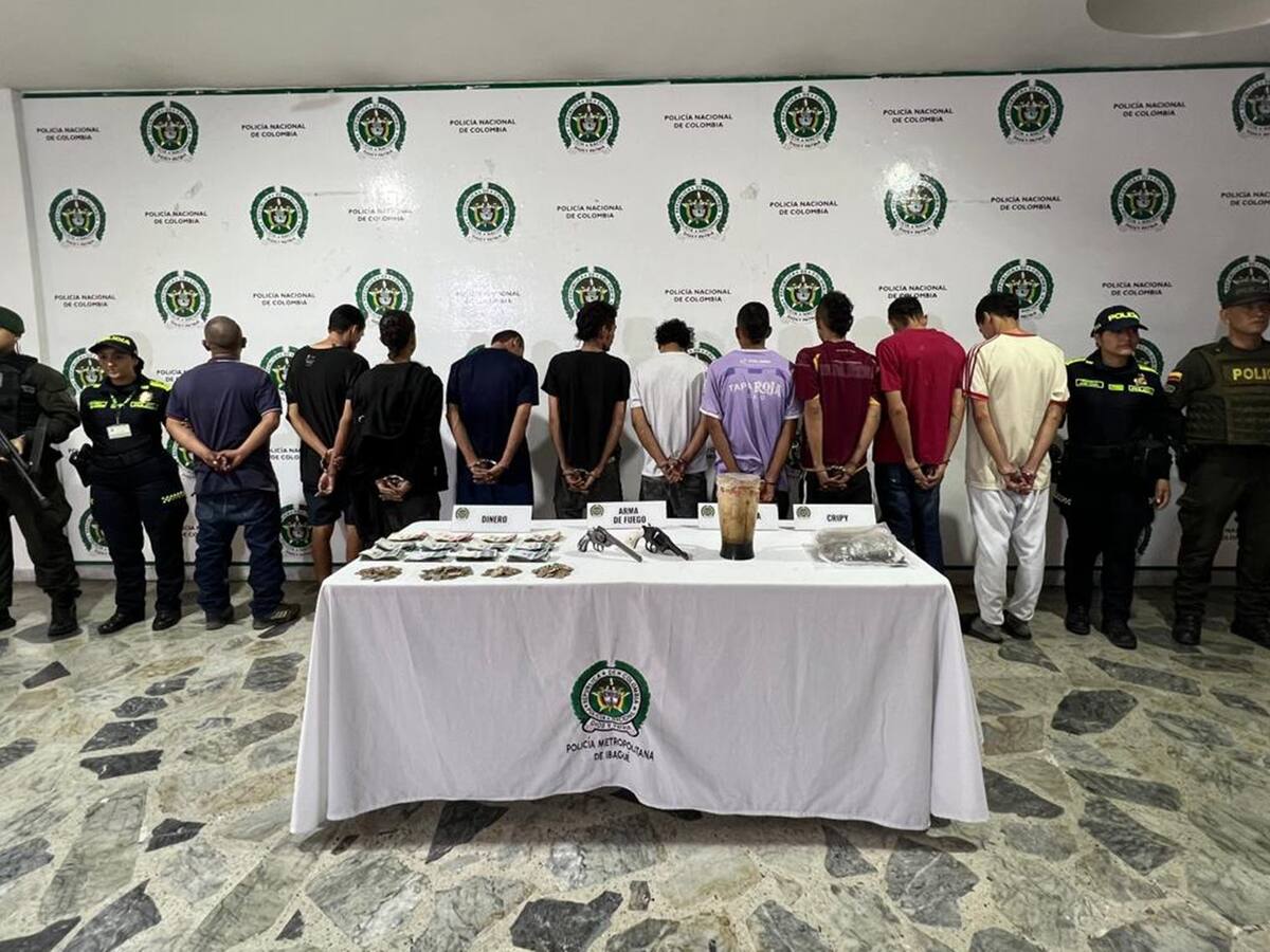 Capturan a los 10 integrantes de ‘Los Andariegos’: se dedicaban al microtráfico en Ibagué