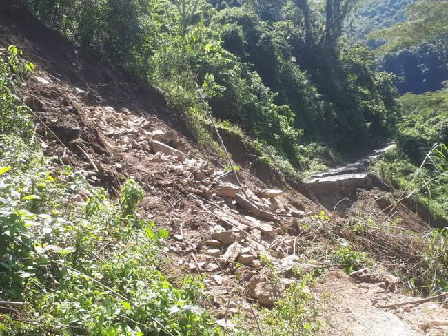 Derrumbes y afectaciones en las vías rurales de Ituango, Antioquia. Cortesía.