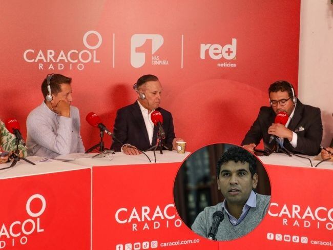 Sin Anestesia de La Luciérnaga, con el presidente del Senado, Efraín Cepeda, e imagen de referencia de David Racero. / Caracol Radio y Colprensa