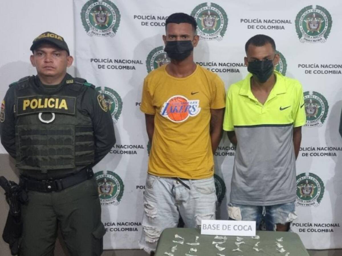 Dos presuntos expendedores de drogas capturados en San Jacinto, Bolívar