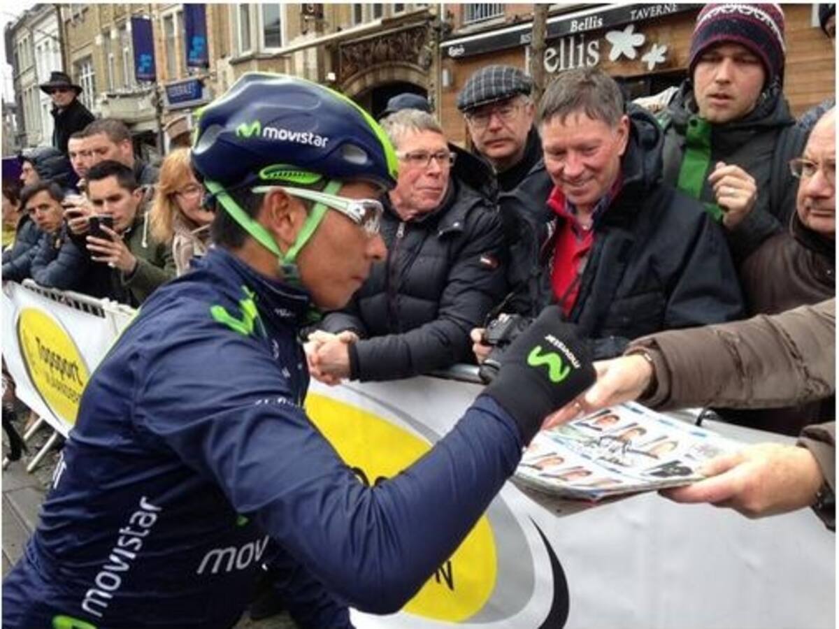 Nairo Quintana, entre los fanáticos flamencos