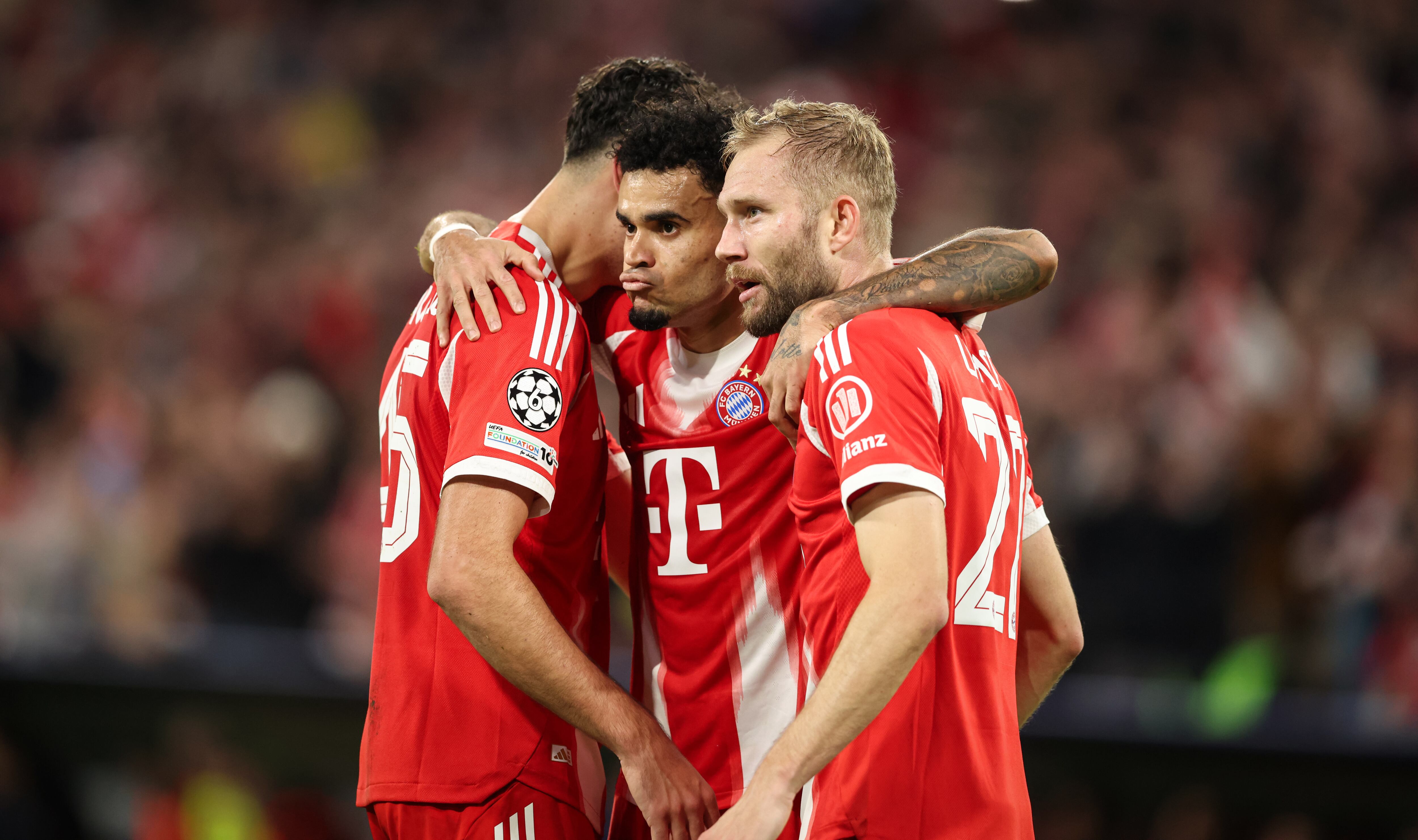 Luis Díaz anotó uno de los goles en la victoria del Bayern Múnich sobre el Club Brujas. (Photo by Stefan Matzke - sampics/Getty Images)