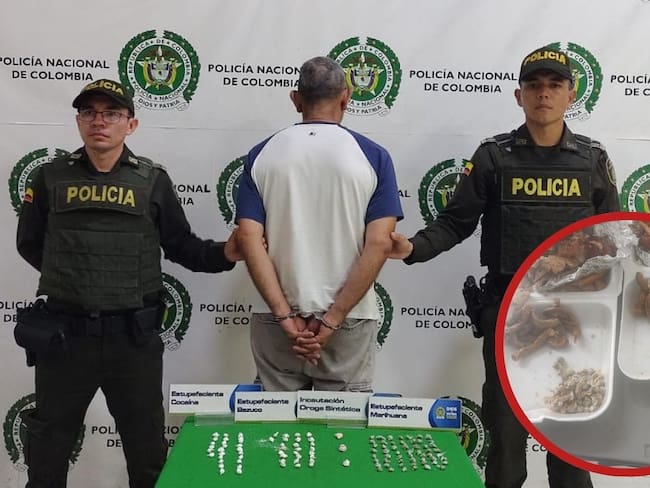 Un hombre entró a una estación de policía de Bucaramanga con drogas camufladas en chunchullas fritas