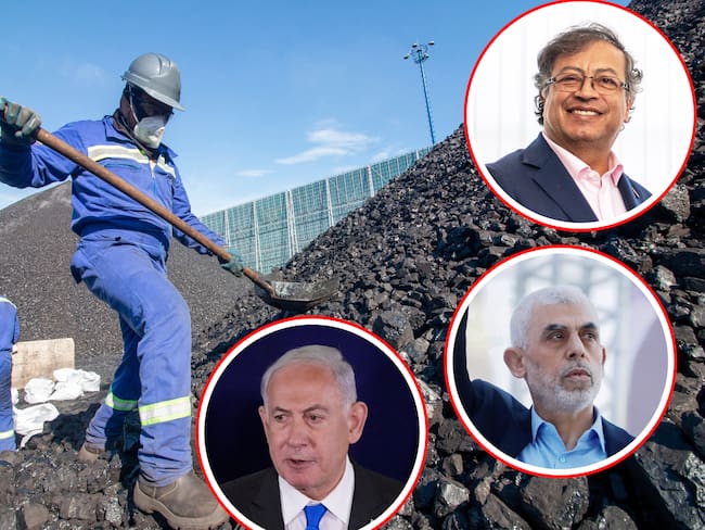 Colombia frena la venta de carbón a Israel. De arriba a abajo: el presidente Gustavo Petro (Colombia), Yahya Sinwar (líder de Hamás) y Benjamín Netanyahu (primer ministro israelí).
(Foto: Getty / Caracol Radio)