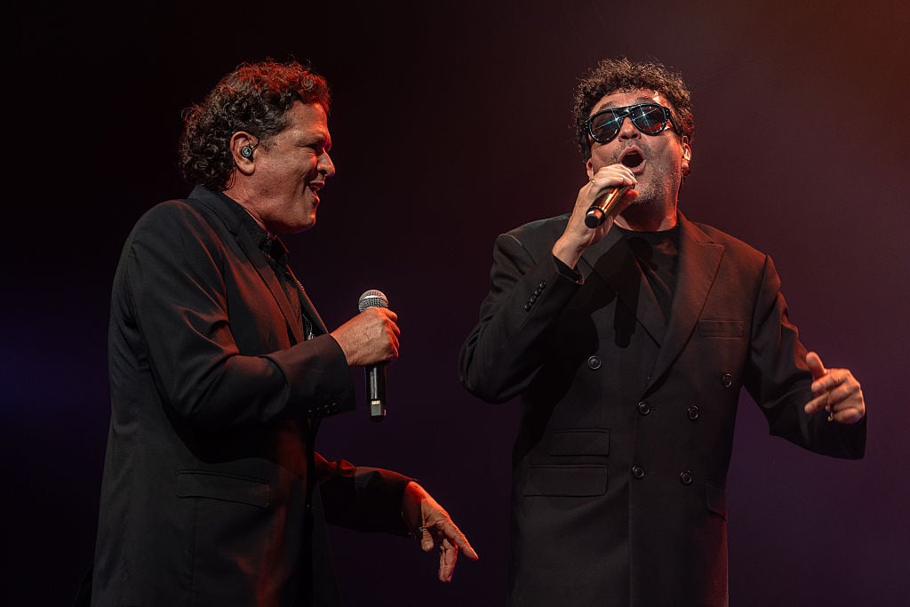 BOGOTA, COLOMBIA - OCTOBER 13: Carlos Vives and Andres Cepeda perform during the Best New Artist showcase at Colsubsidio Theater on October 13, 2026 in Bogota, . (Photo by Diego Cuevas/Getty Images for The Latin Recording Academy)