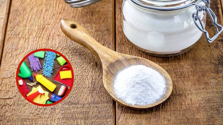 Bicarbonato de sodio junto a productos de limpieza (Fotos vía Getty Images)