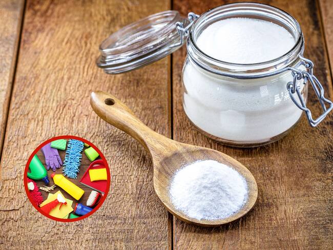 Bicarbonato de sodio junto a productos de limpieza (Fotos vía Getty Images)