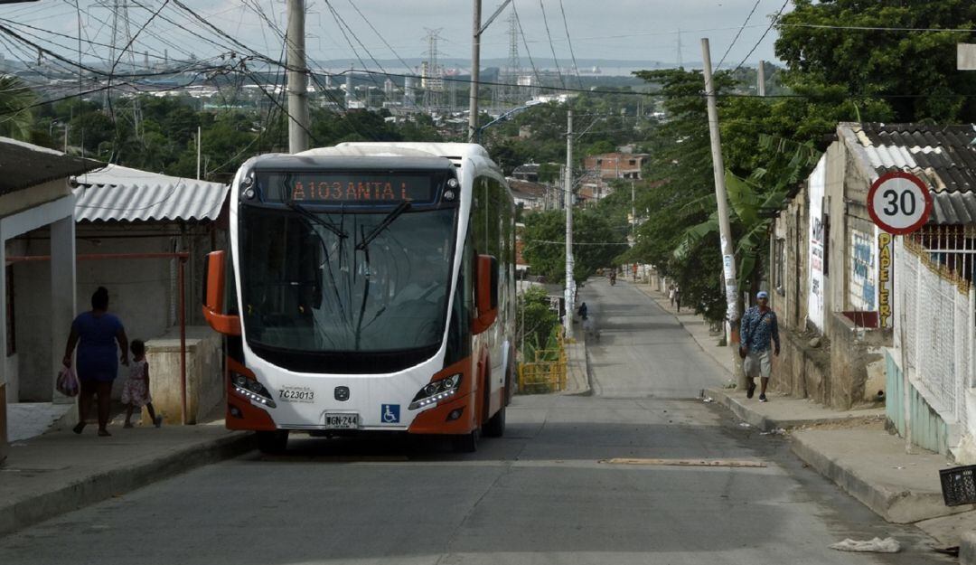 Transcaribe en el barrio Nelson Mandela