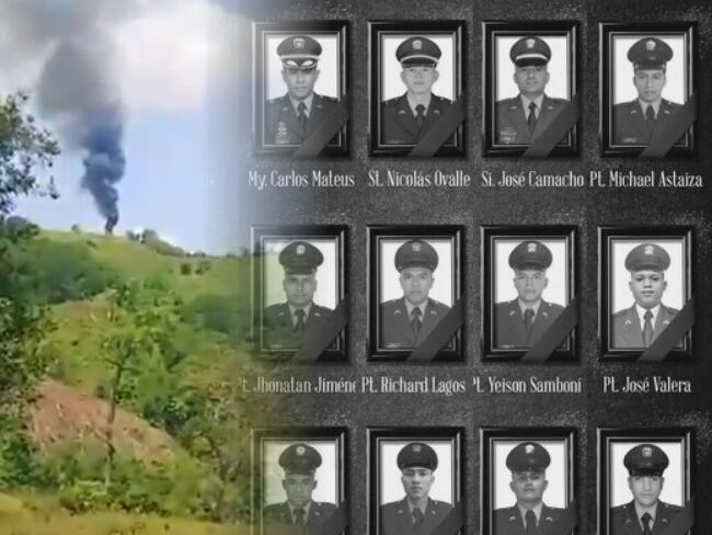 Policías asesinados en ataque con dron en Amalfi (Antioquia) // Colprensa // Imagen tomada del video del ataque a helicóptero en Amalfi, Antioquia // Redes sociales