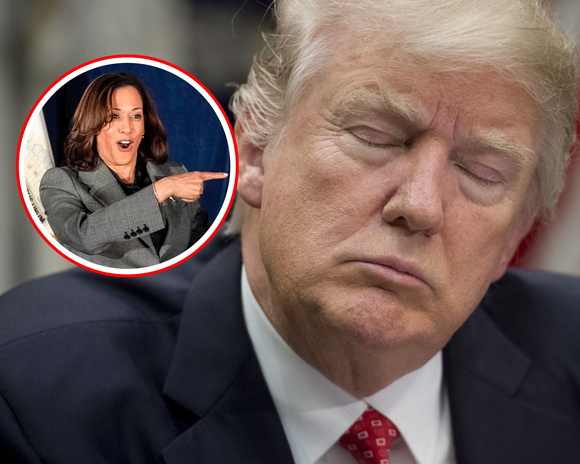 En una entrevista, el expresidente Donald Trump aseguró que los moderadores actuaron de manera parcializada porque a él le corregían todo "pero no la corregían a ella (Kamala Harris)". 
(Foto: Caracol Radio / Getty )