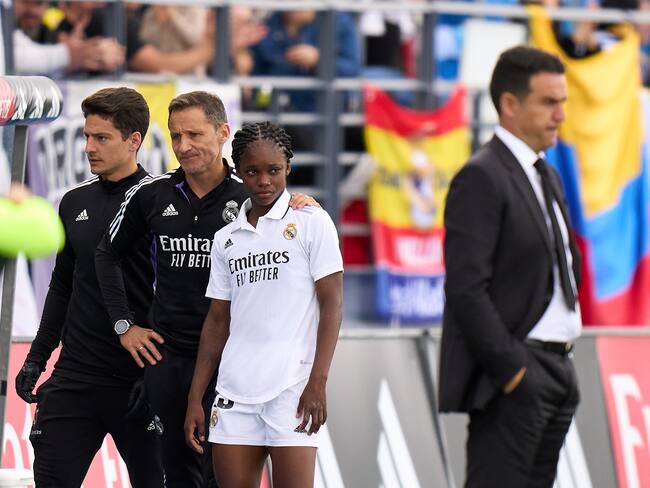 Linda Caicedo salió lesionada en el último partido del Real Madrid. (Photo by Angel Martinez/Getty Images)