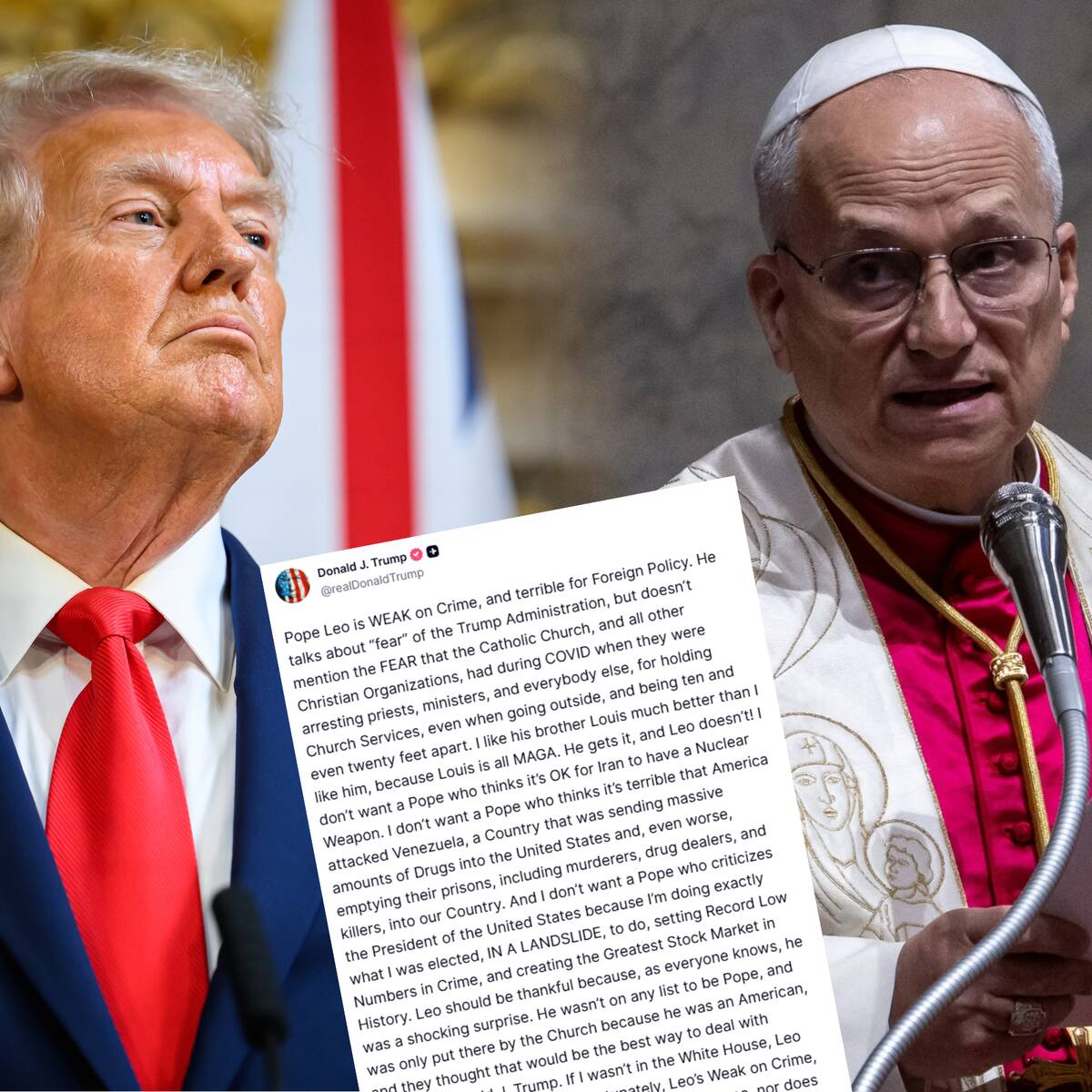 Trump critica a León XIV: no sería Papa si no fuera por mi, debe dejar de complacer la izquierda