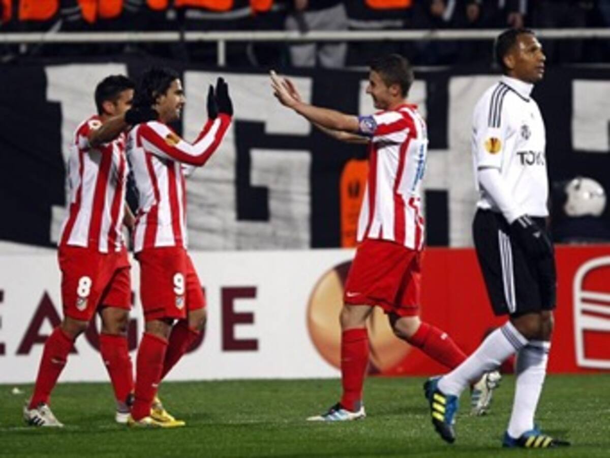 Falcao anotó en la victoria y clasificación del Atlético de Madrid a cuartos de Europa League