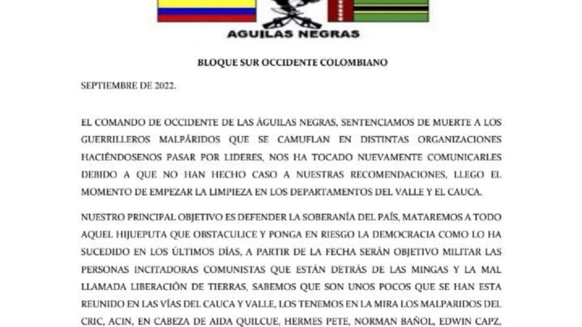 Denuncian amenazas de muerte contra reclamantes de tierras en Cauca