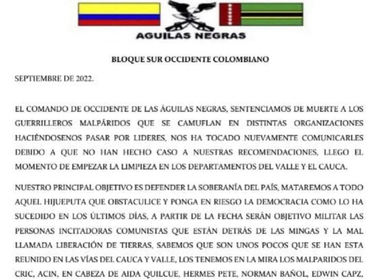 Denuncian amenazas de muerte contra reclamantes de tierras en Cauca