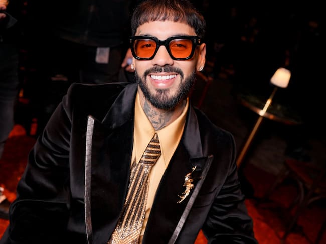 Anuel AA attends the Amiri Menswear Fall-Winter 2025/2026 show as part of Paris Fashion Week on January 23, 2025 in Paris, France. (Photo by Swan Gallet/WWD via Getty Images)