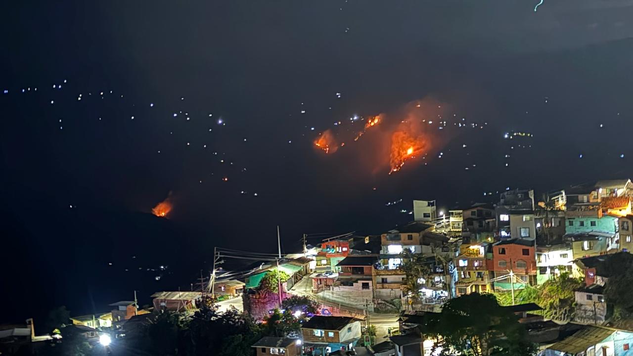 Incendio en Abejorral- foto cortesía