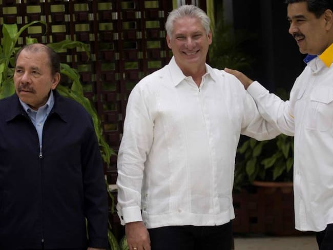 De izquierda a derecha, los presidentes Daniel Ortega (Nicaragua), Miguel Díaz-Canel (Cuba) y Nicolás Maduro (Venezuela).                           Foto: Getty 
