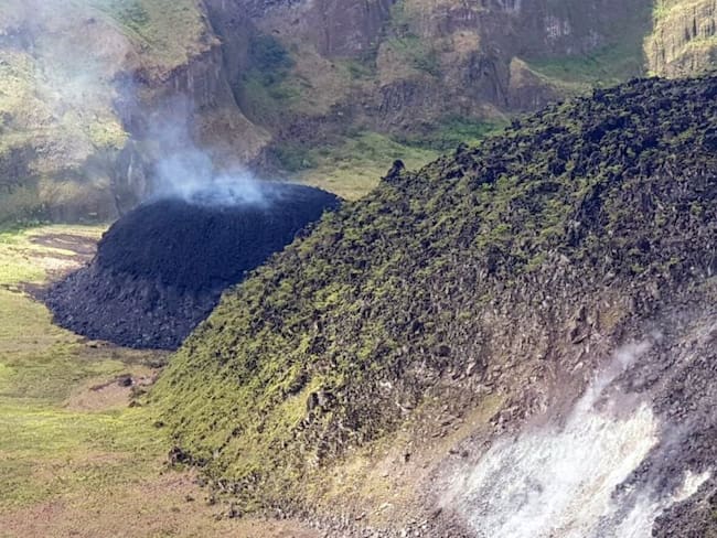 El volcán Soufriere previo a su erupción.