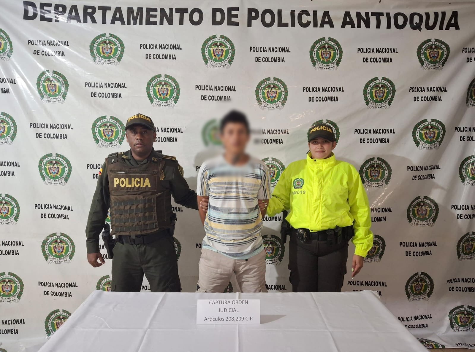 Papá capturado acusado de abusar de su hija menor de edad durante seis años- foto policía Antioquia