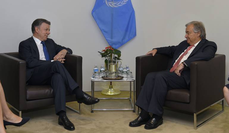 Presidente Juan Manuel Santos y el secretario General de la ONU António Guterres