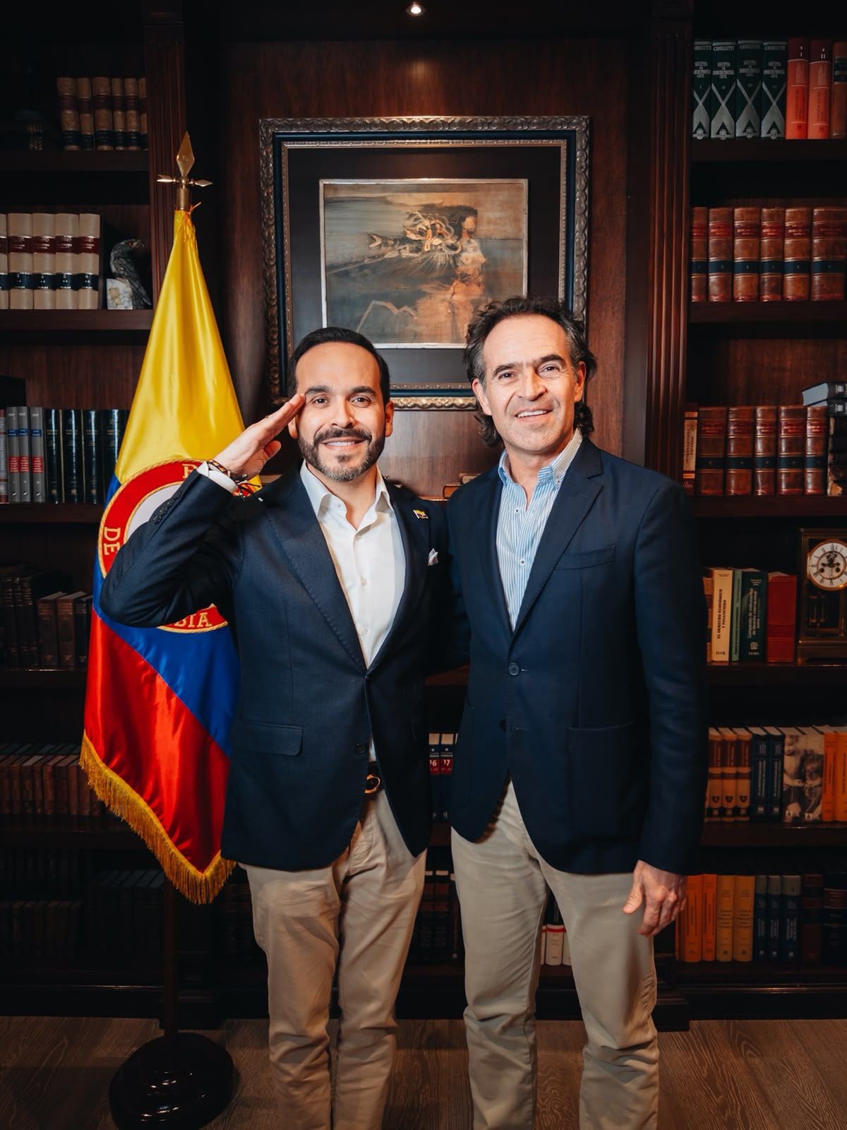 Reunión de Abelardo de la Espriella y Federico Gutiérrez. Cortesía: Alcaldía de Medellín.