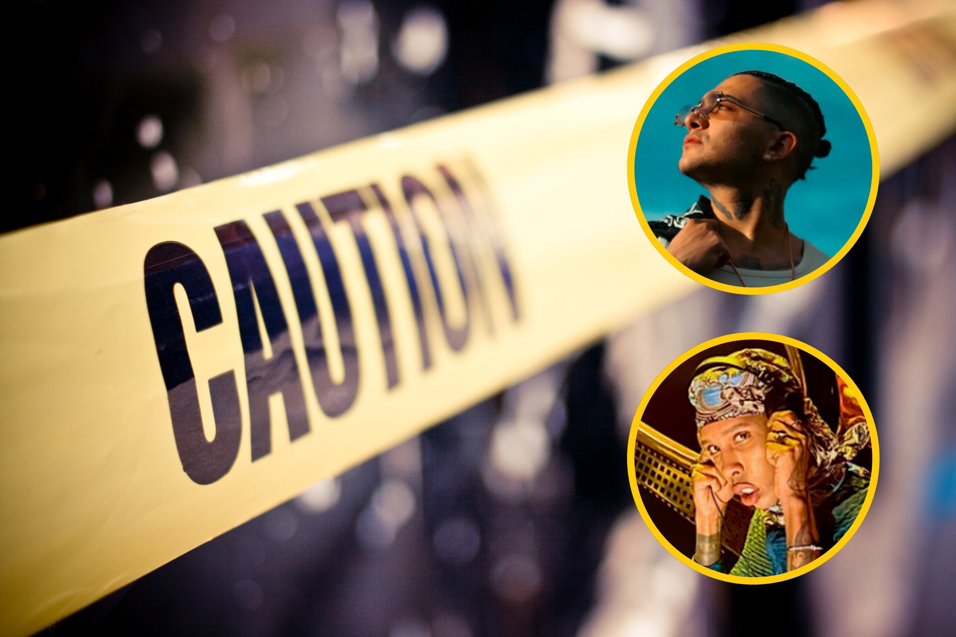 Cinta policial (Richard Williams Photography / Getty Images) // Bayron Sánchez Salazar (i), conocido como B King, y su coequipero Jorge Luis Herrera, DJ Regio Clown. Foto: EFE / Bkingoficial / Regioclownn