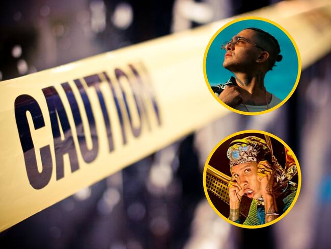 Cinta policial (Richard Williams Photography / Getty Images) // Bayron Sánchez Salazar (i), conocido como B King, y su coequipero Jorge Luis Herrera, DJ Regio Clown. Foto: EFE / Bkingoficial / Regioclownn