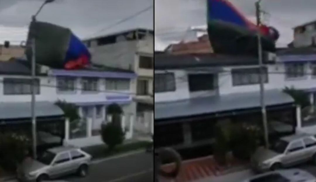 Juego inflable voló con cinco niños adentro en Bogotá