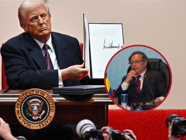 Donald Trump y Gustavo Petro. Imagen vía Getty Images