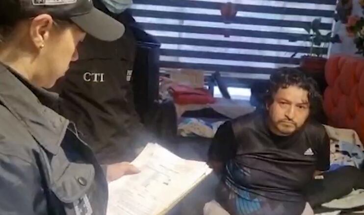 Momento de la captura de Jorge Enrique Castro.