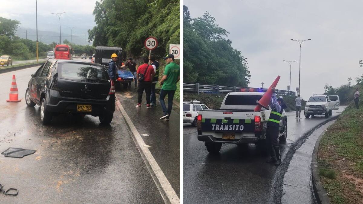 Aparatosos accidentes vehiculares vía al aeropuerto Palonegro