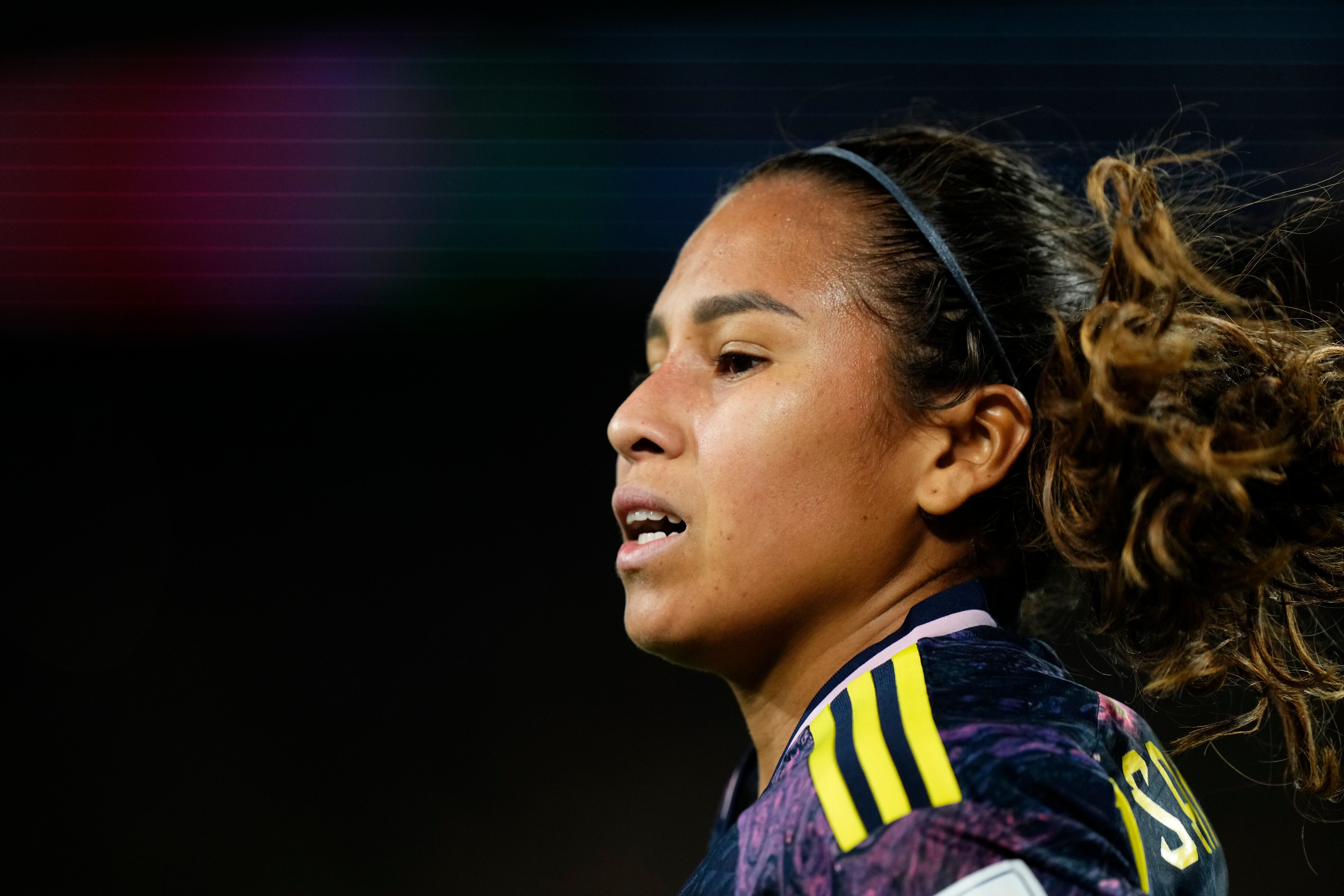 Leicy Santos, volante colombiana. (Photo by Jose Breton/Pics Action/NurPhoto via Getty Images)