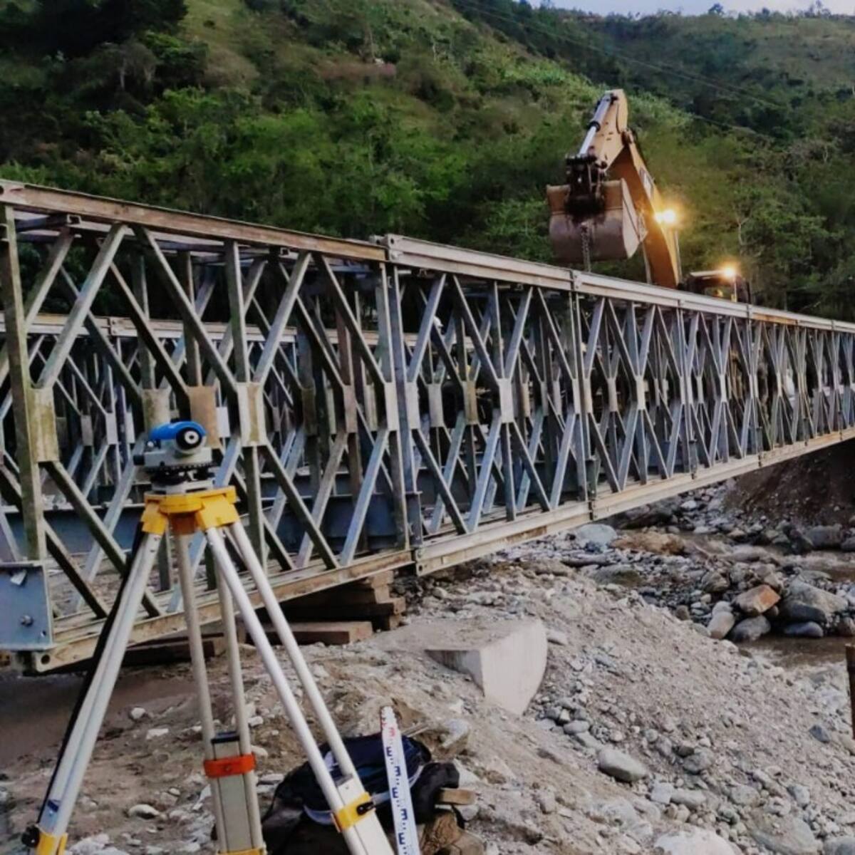Ya funciona el puente militar de la vía Bucaramanga - Matanza