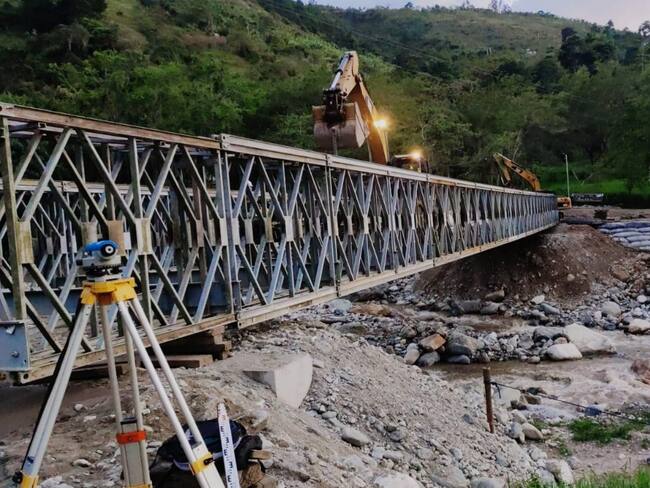 Ya funciona el puente militar de la vía Bucaramanga - Matanza