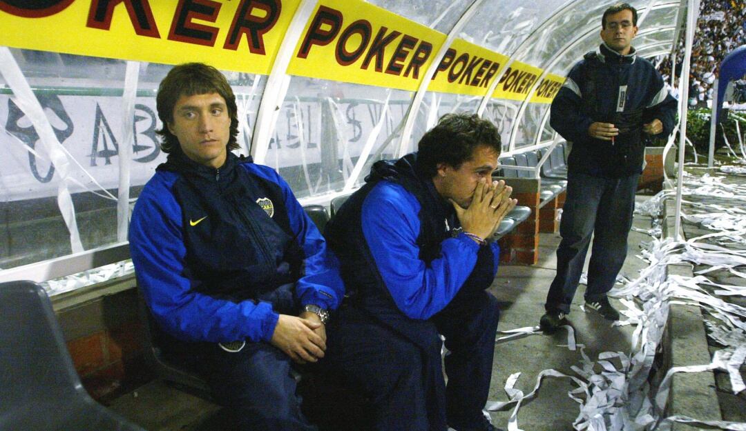 Guillermo Barros Schelotto en el Palogrande de Manizales en la final de la Copa Libertadores 2004