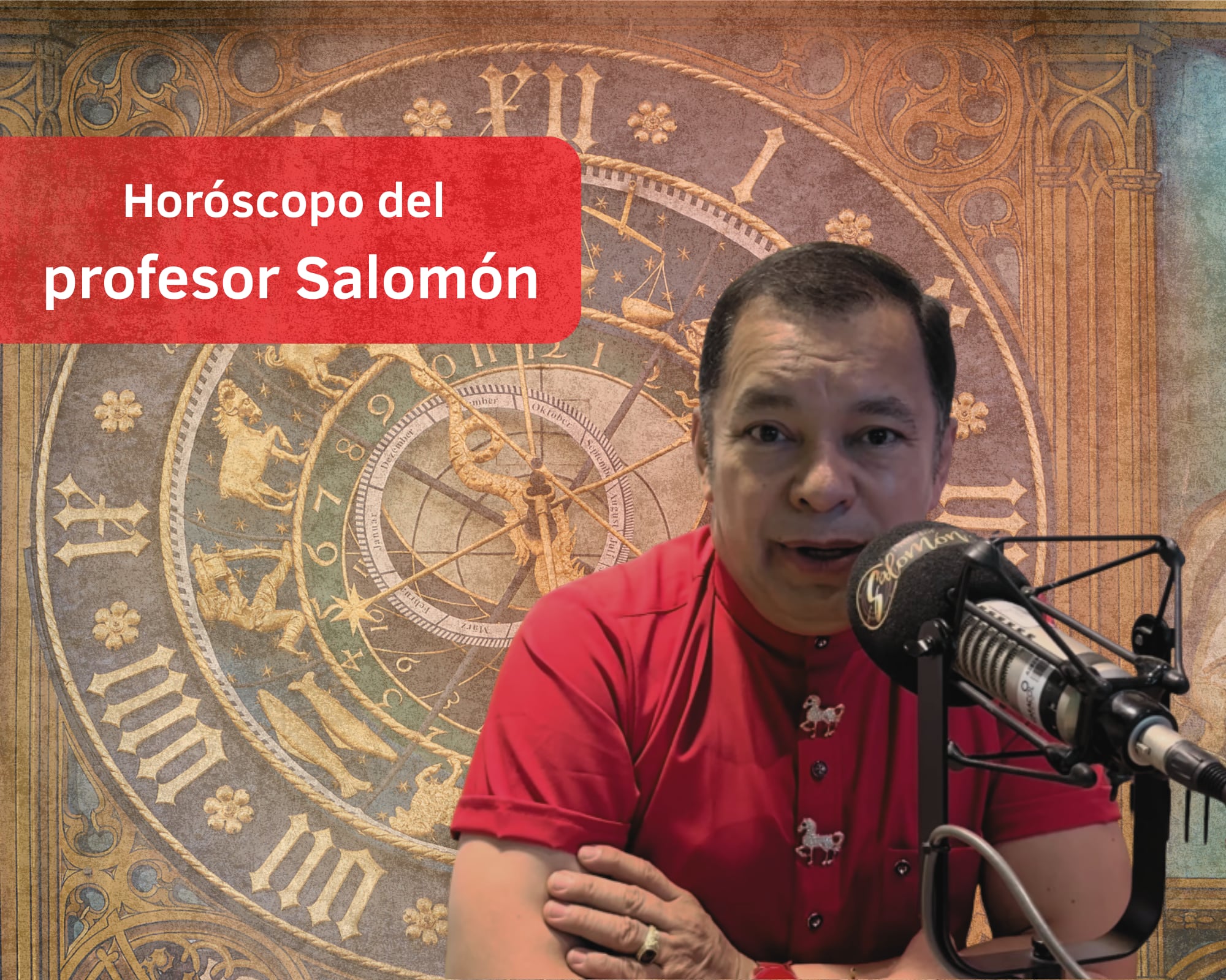 Profesor Salomón en la lectura del horóscopo del día (Crédito: Profesor Salomón - Youtube) // Imagen ilustrativa de la rueda zodiacal (Crédito: Getty Images).