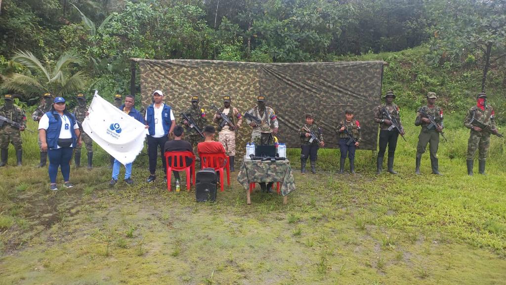 Jóvenes liberados por el ELN y la Segunda Marquetalia. Cortesía Defensoría del Pueblo