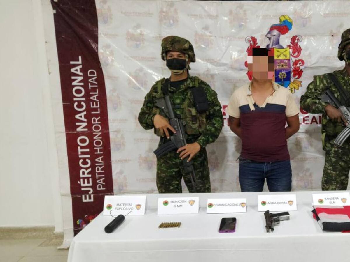 Capturado presunto miembro del ELN en Arauca, el operativo dejó un dron destruido