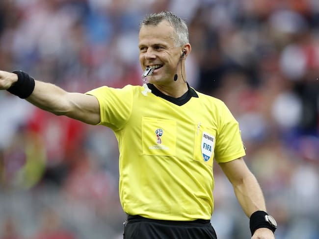 El árbitro neerlandés, Björn Kuipers, durante el Mundial de Rusia 2018.