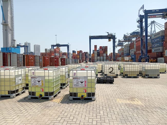 Incautaron 42.985 galones de ácido sulfúrico en el puerto de Cartagena